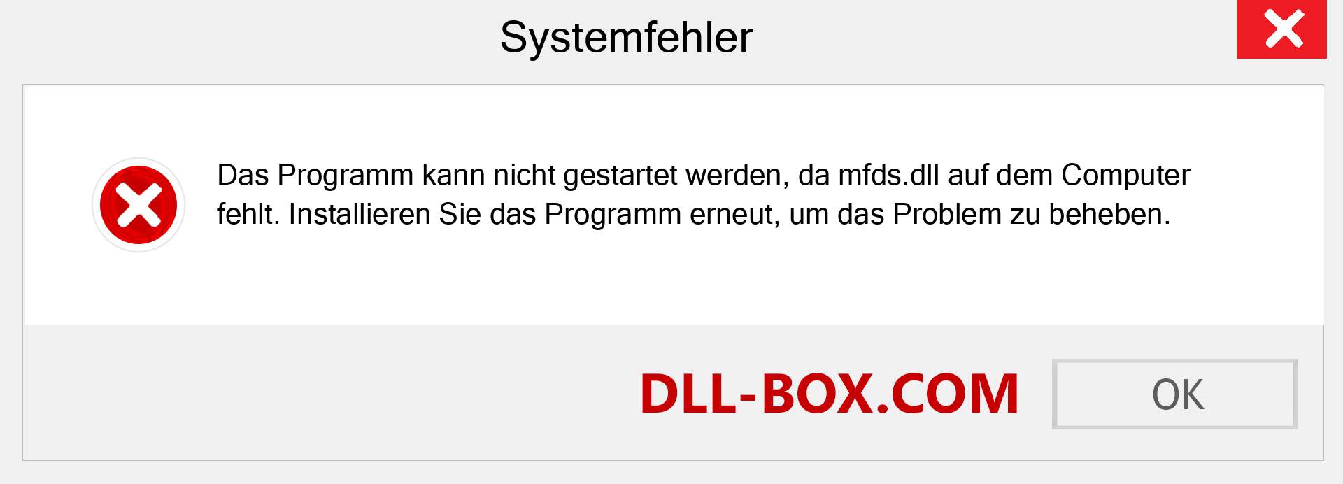 mfds.dll-Datei fehlt?. Download für Windows 7, 8, 10 - Fix mfds dll Missing Error unter Windows, Fotos, Bildern