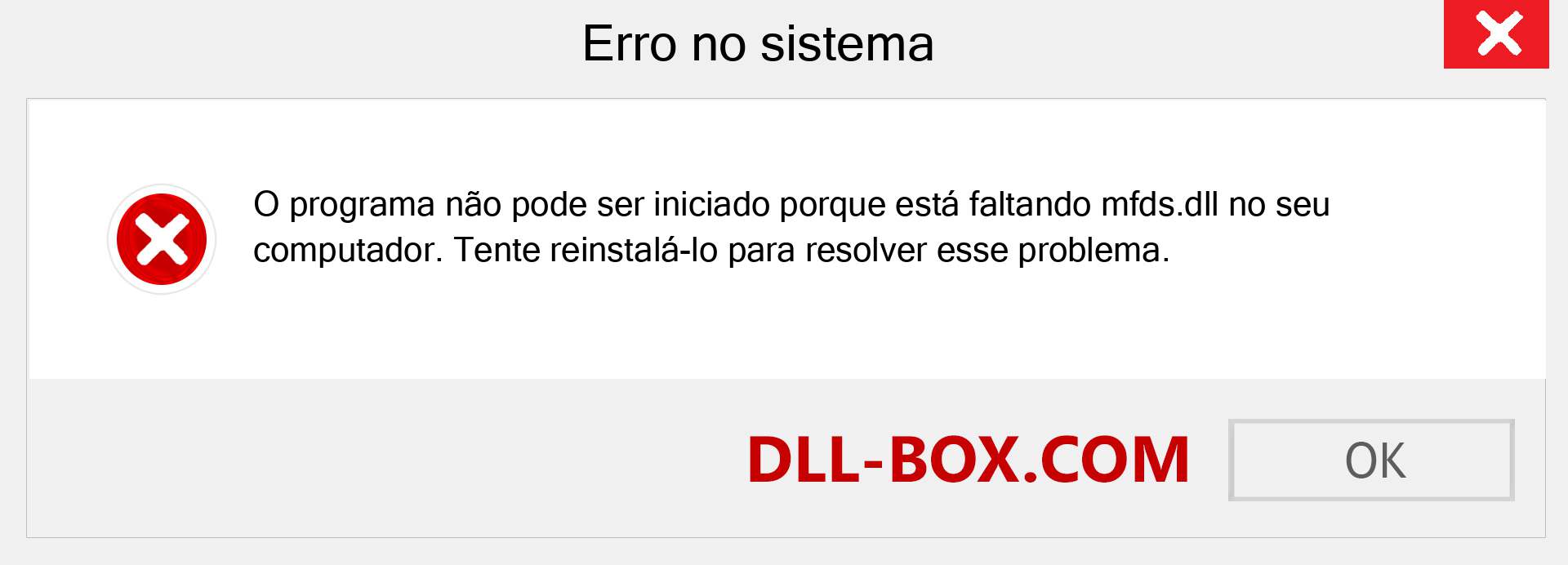 Arquivo mfds.dll ausente ?. Download para Windows 7, 8, 10 - Correção de erro ausente mfds dll no Windows, fotos, imagens